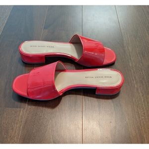 BNIB Who What Wear Patent Red Slides (Sz 8)